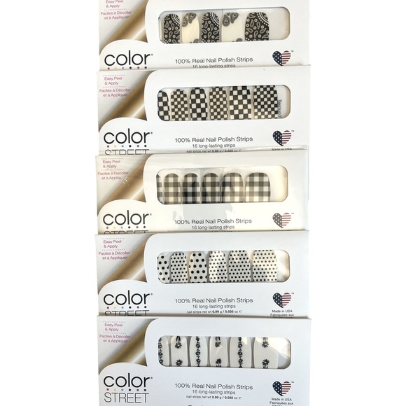Color Street Other - Color Street lot of 5 overlays check bandana paisley flower polka a dot bundle